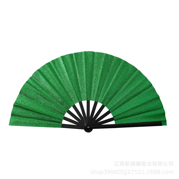 Plastic bone dark green glitter (single fan)