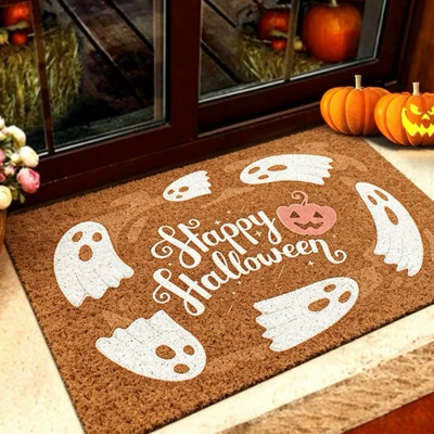 Palm Fiber Loop Mud-Scraping Foot Mats | Avtomobil döşəmə paspasları - zx-halloween-moment-h22-3040-silk-circle-without-overlocking