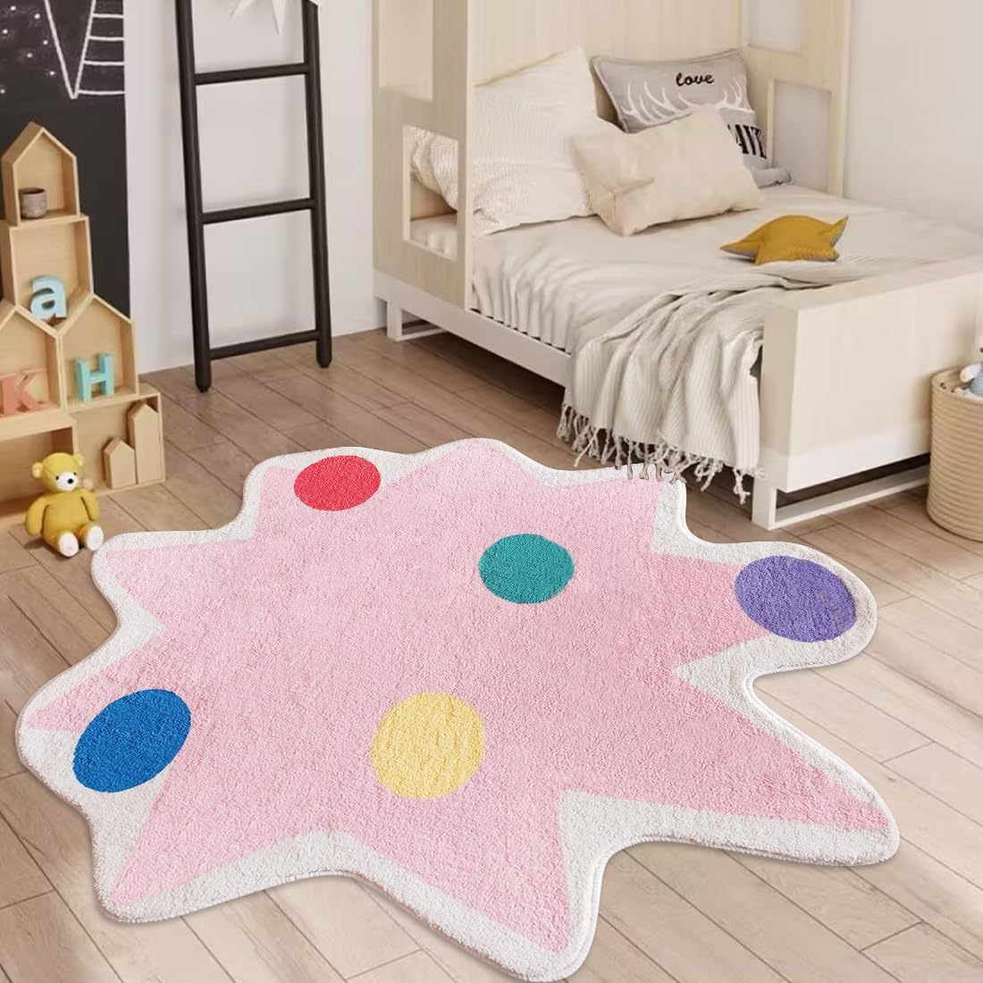 Cartoon Car Alien Faux Cashmere Floor Mat Children Bedroom Bedside Blanket Bathroom Floor Mat Room Decorative Mat in stock