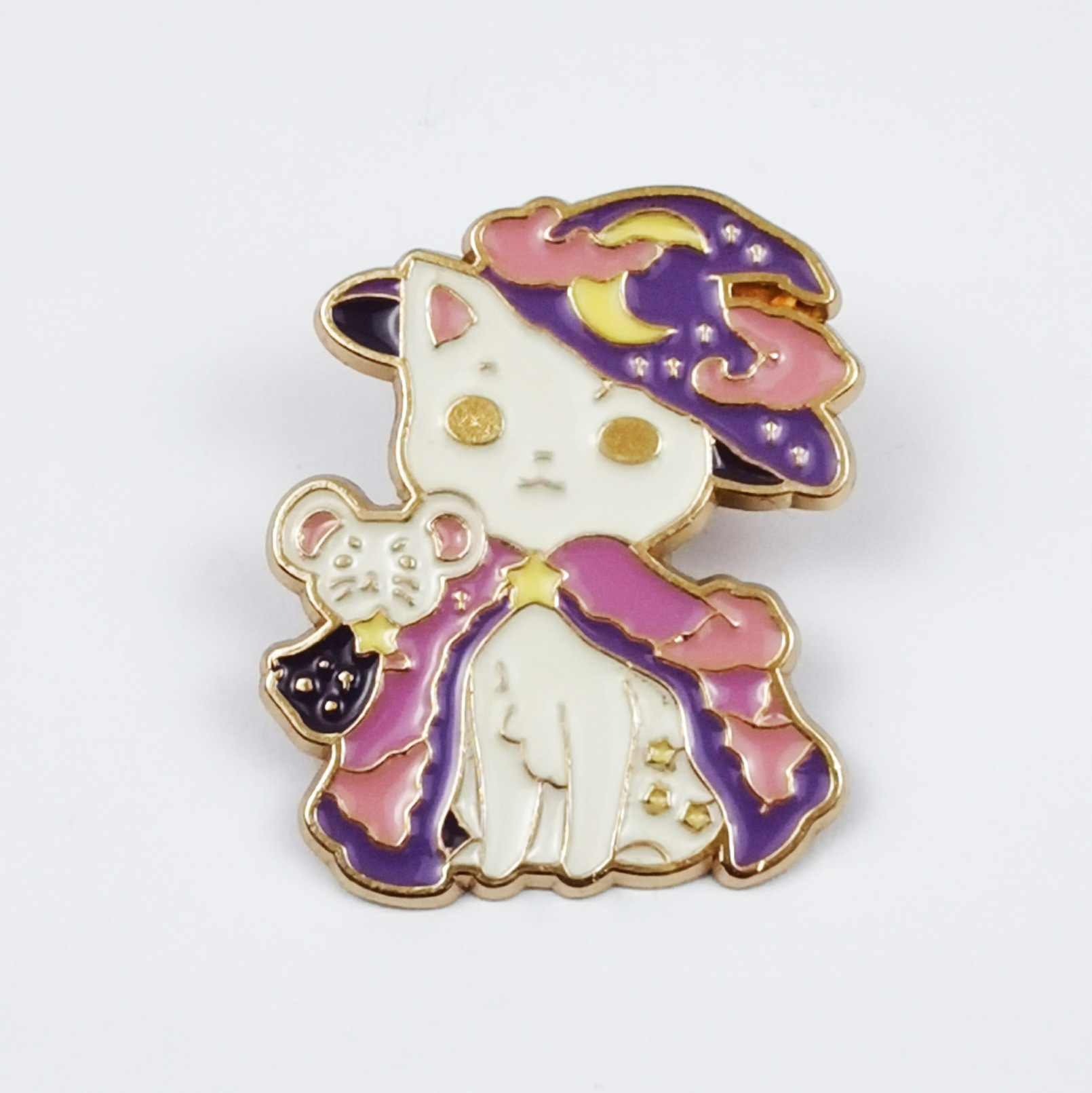 Broche de Gato de Dibujos Animados, Estilo Transfronterizo, Insignia de Aleación, Joyería, Accesorio de Ropa, Pin Blanco y Negro, Lindo