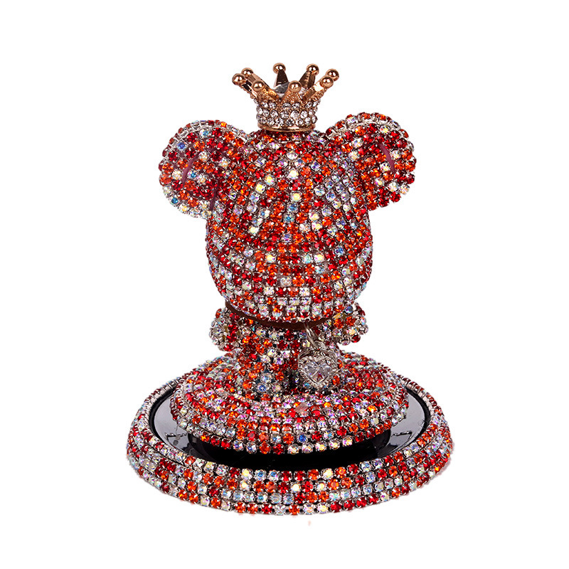 Nuevos productos montados en automóviles violentos osos instrumentos interiores consola central decoración de automóviles decoración de diamantes de agua para hombres y mujeres