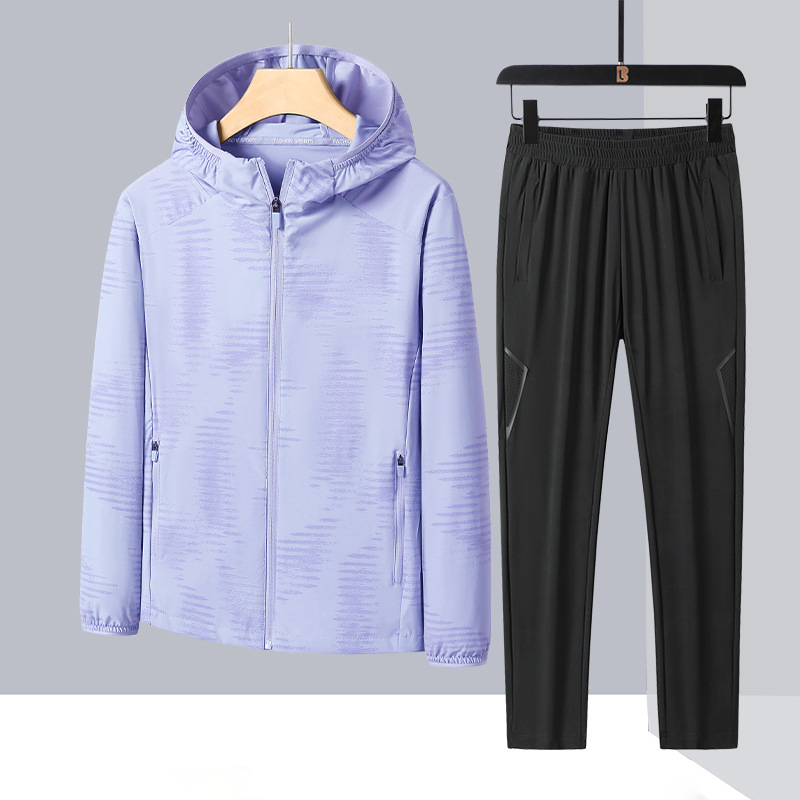 Camouflage summer set with hood