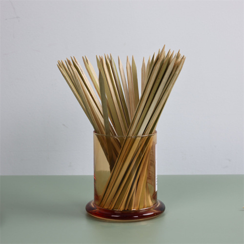 Flat skewers, wide flat green leather bamboo skewers, mutton skewers, flat skewers, barbecue spicy hot iron cannon skewers, barbecue needle Lin Yan