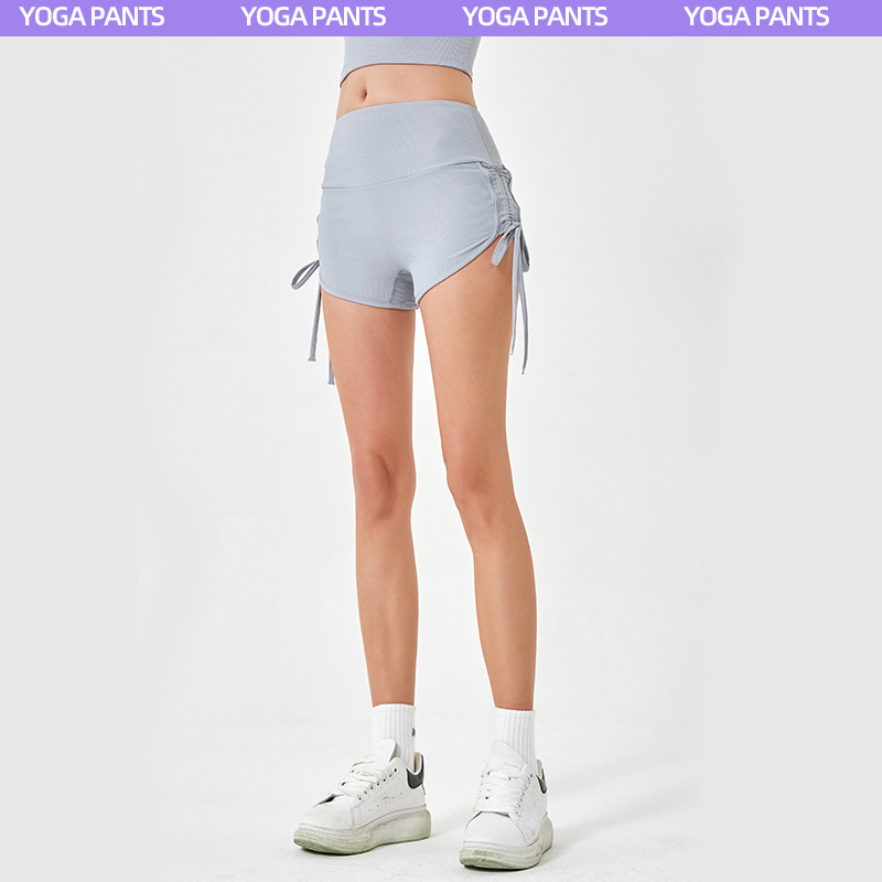 Otoño y invierno delgados de cuerda de tracción de colores contraste pantalones cortos deportivos de alta altitud para adelgazar las caderas para correr y secar rápidamente pantalones de yoga