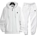 White zipper suit black