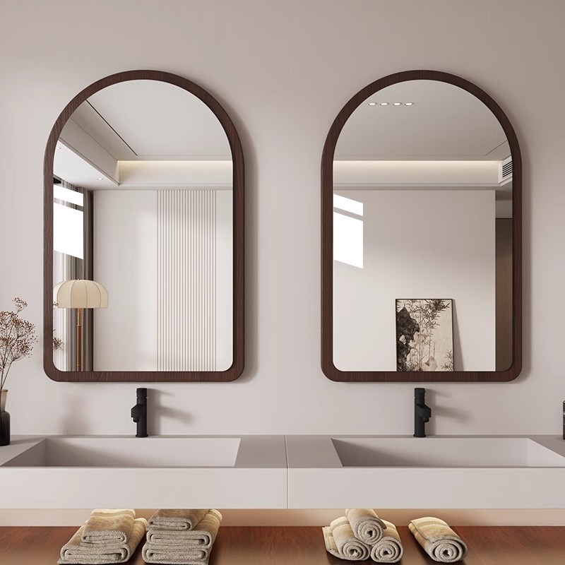 Espejo de vestir arqueado medieval en el hogar dormitorio de niñas espejo de maquillaje se puede colgar en la pared dormitorio de estudiantes espejo de oficina