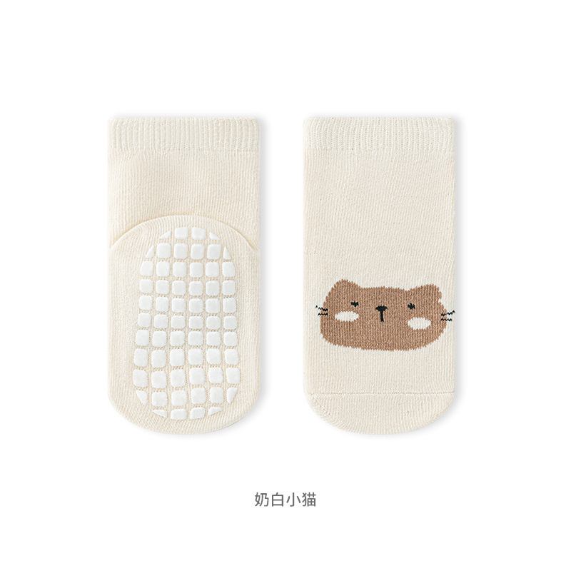 Calcetines para bebé recién nacido de primavera, cuidadosamente seleccionados, calcetines antideslizantes de silicona con dibujos animados de clase A para bebés y niños pequeños.