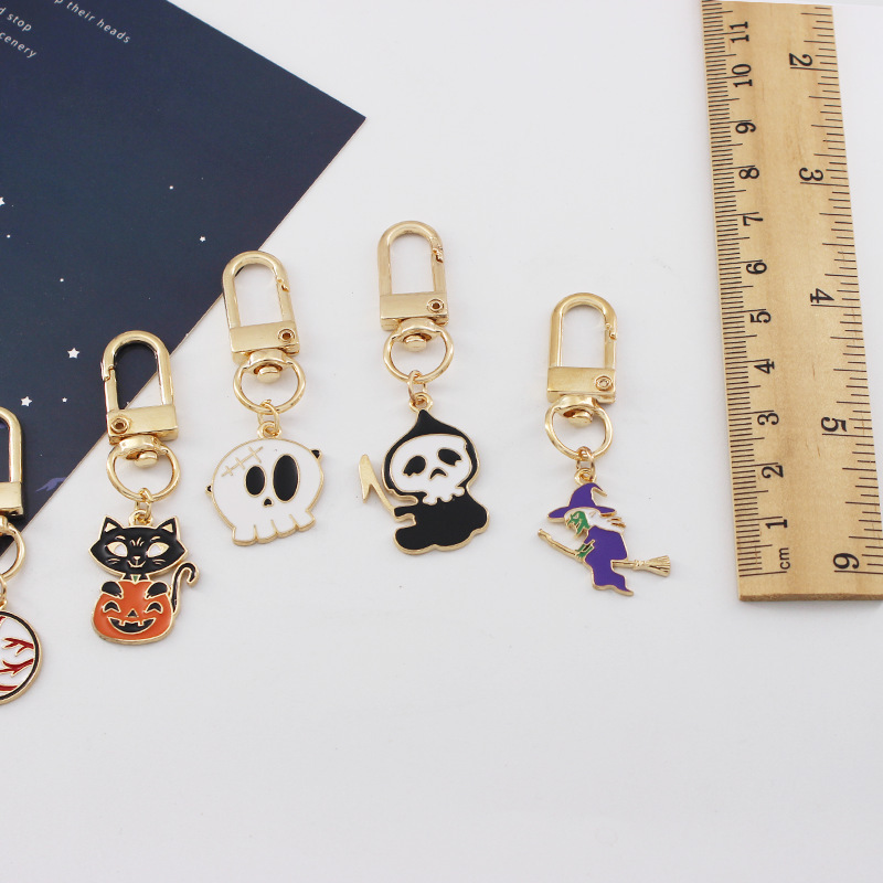 ハロウィーンシリーズカボチャ頭帽子悪魔キーホルダーairpods合金ストラップバッグアクセサリー|undefined