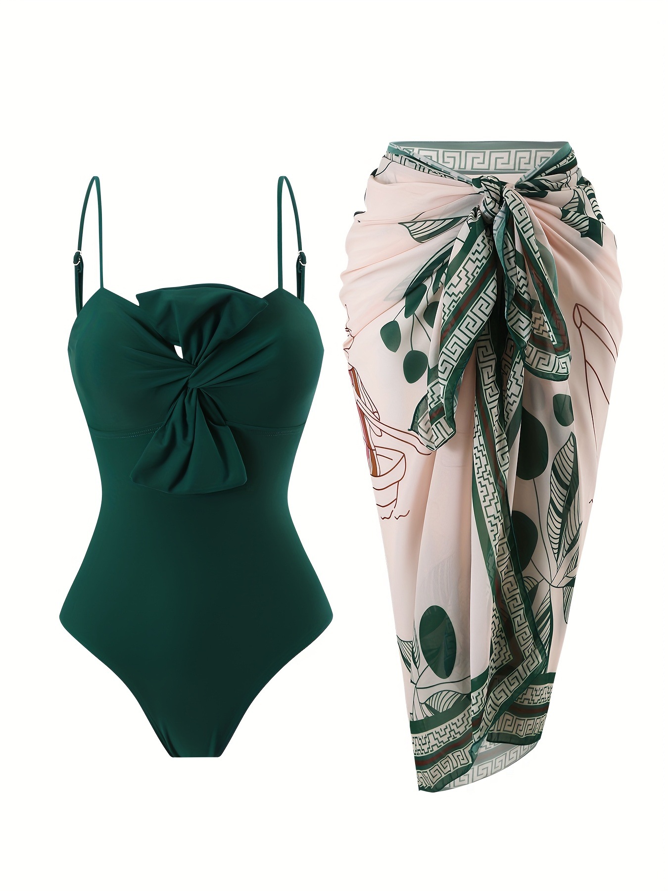 Ensemble bikini rétro avec jupe en mousseline style français_voghion.com