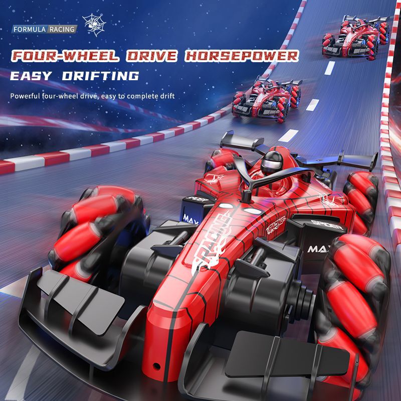Cross-border spider remote control car f1 formula remote control racing gesture induction four-wheel drive drift spray electric car children Cross-border spider remote control car f1 formula remote control racing gesture induction four-wheel drive drift spray electric car children