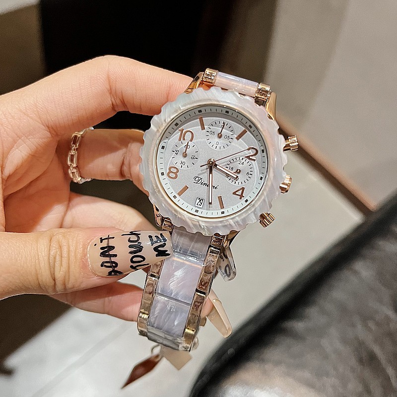 Timiny Modello in marmo colorato Cinturino per orologio alla moda Moda Internet Celebrity Digital Face Band Calendario Cinturino in acciaio Orologio da donna_voghion.com