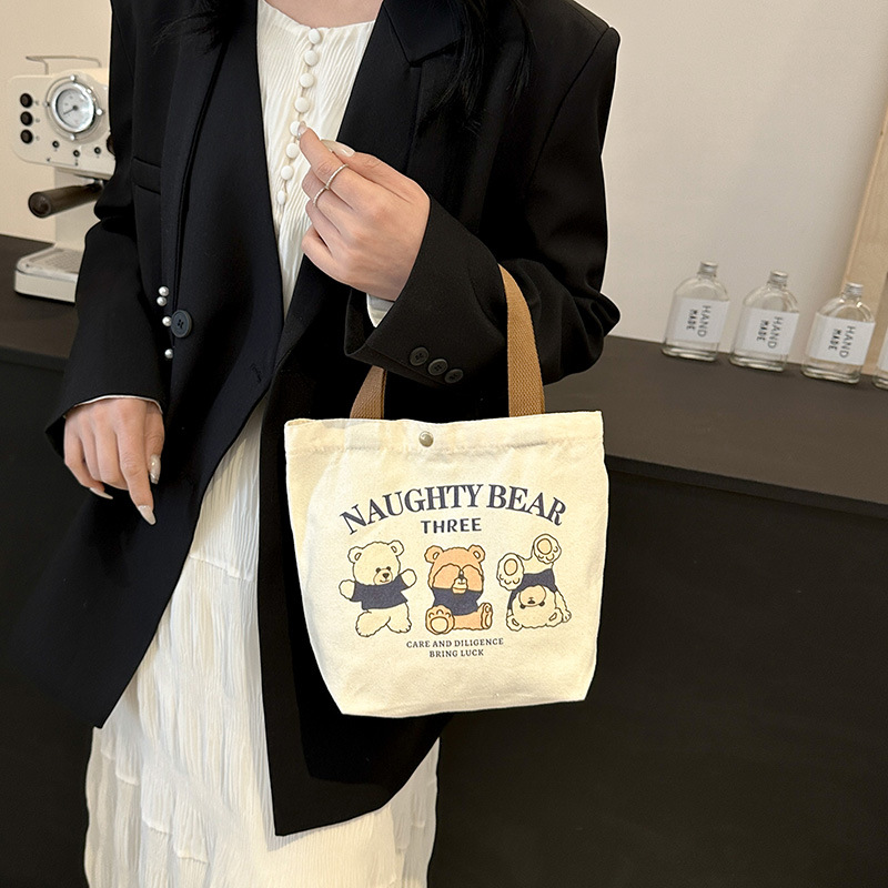 Bolsa de mano de lonchera de trabajo 2025 nuevo bolso de mujer bolso de mano bento bolso de lona bolso impermeable