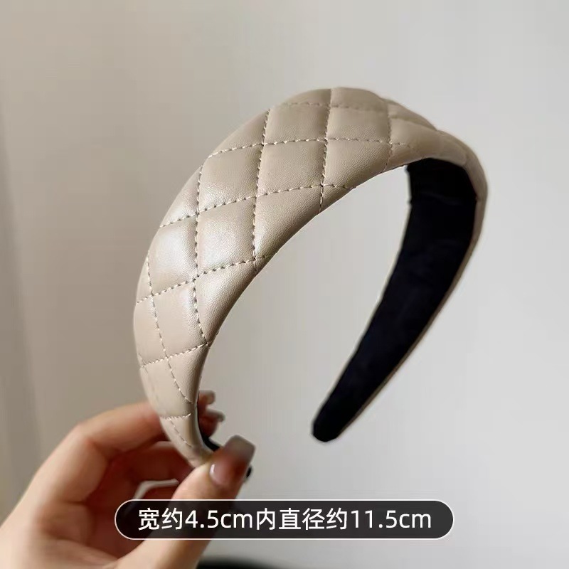 #222m color leather quilted headband