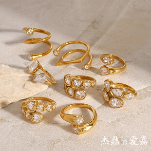 �ܶ�18k���P��ʯ�_�ڽ�ָ�߼���insָ�h�����Ʒ�羳rings