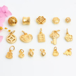 古法哑金diy配饰沙金配件项链吊坠手链挂件手串隔珠散珠饰品材料