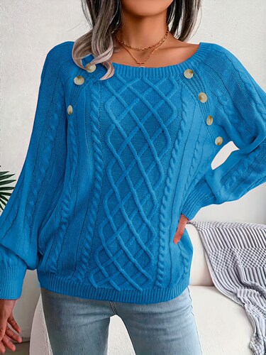Fashionable Women's Knitwear Long Sleeved Twisted Flower Cross-border