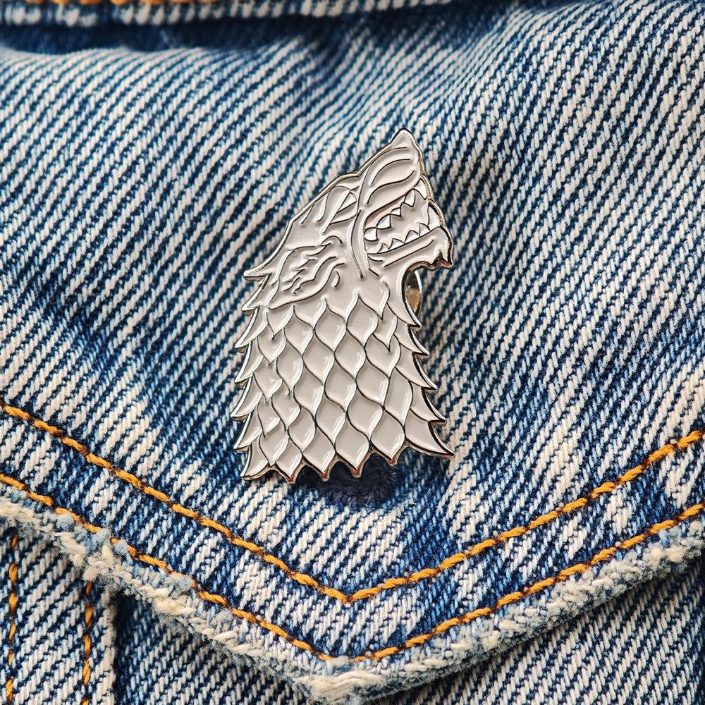 Game of Thrones Ice Wolf Brooch, A Song of Ice and Fire Badge, Backpack Accessory Pin, Decorative Gift