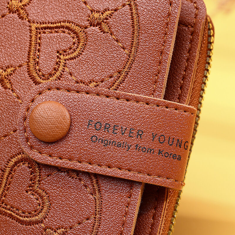 52g Weight Polyester Lining Material Zipper, Hidden Buckle Closure Type Small Wallets Bags Type 1 Piece Quantity Holiday, Daily Occasion Pu Leather Material Heart Shape, Solid Color Pattern All Seasons Season Women's Gender Simple Style Style Square Shape Women's Heart Shape Solid Color Pu Leather Zipper Hidden Buckle Wallets 14