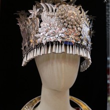 天恩仿银饰苗族少女头饰项圈贵州民族风特色民族发饰头冠项圈新款