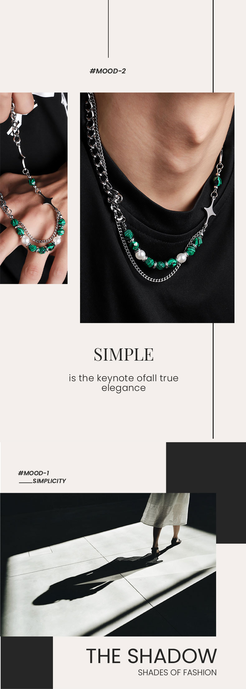 Shopping Occasion Titanium Steel Material Geometric Pattern Simple Style Geometric Titanium Steel Men's Necklace Men Chain Necklaces