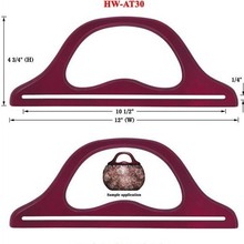 亚马逊手袋箱包时尚实木30*12CM木衣架形手挽 木手腕木把手木提手