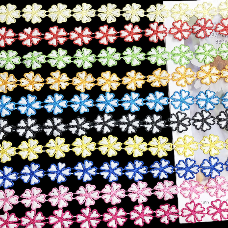 现货供应 爆款爱心五瓣花水溶花边DIY手工服装辅料african lace