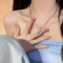 爱心辣妹小众ot扣锁骨链