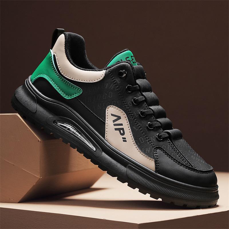 2024 otoño nuevo estilo de moda casual zapatos de hombre zapatos deportivos baja impermeable desgaste casual zapatos de skate de cuero para hombre