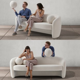 Nordic Minimalist Small Apartment Living Room Fabric Casual Sofa Beauty Salon Clothing Store Internet Popular Cute Lamb Velvet Sofa