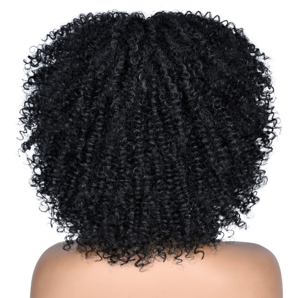 Parrucca sintetica afro corta per donna stile africano_voghion.com