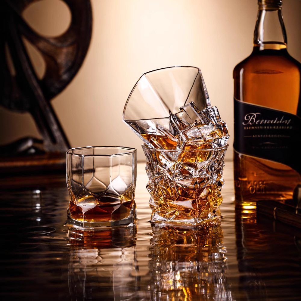 Vidrio de cristal creativo de cóctel de whisky conjunto de tazas de vino clásico tumbler bar cerveza