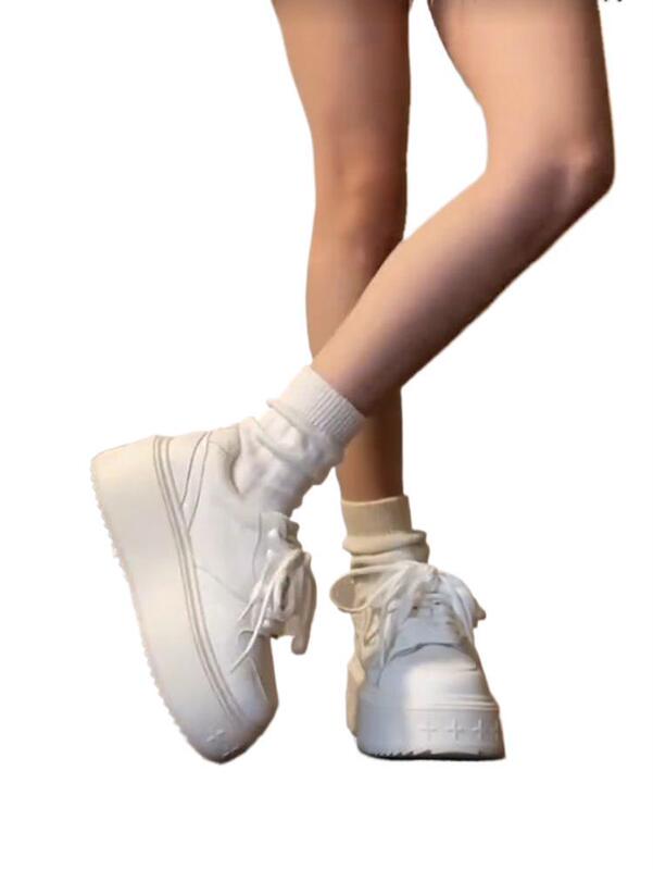 四叶草厚底小白鞋女2025春季新款百搭增高松糕运动休闲板鞋ins鞋|undefined