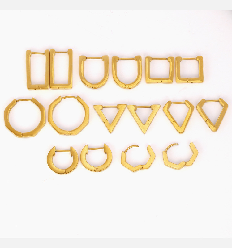 14K Gold Stainless Steel Hoop Earrings for Women - Simple Stylish Ear Clips detail image 8