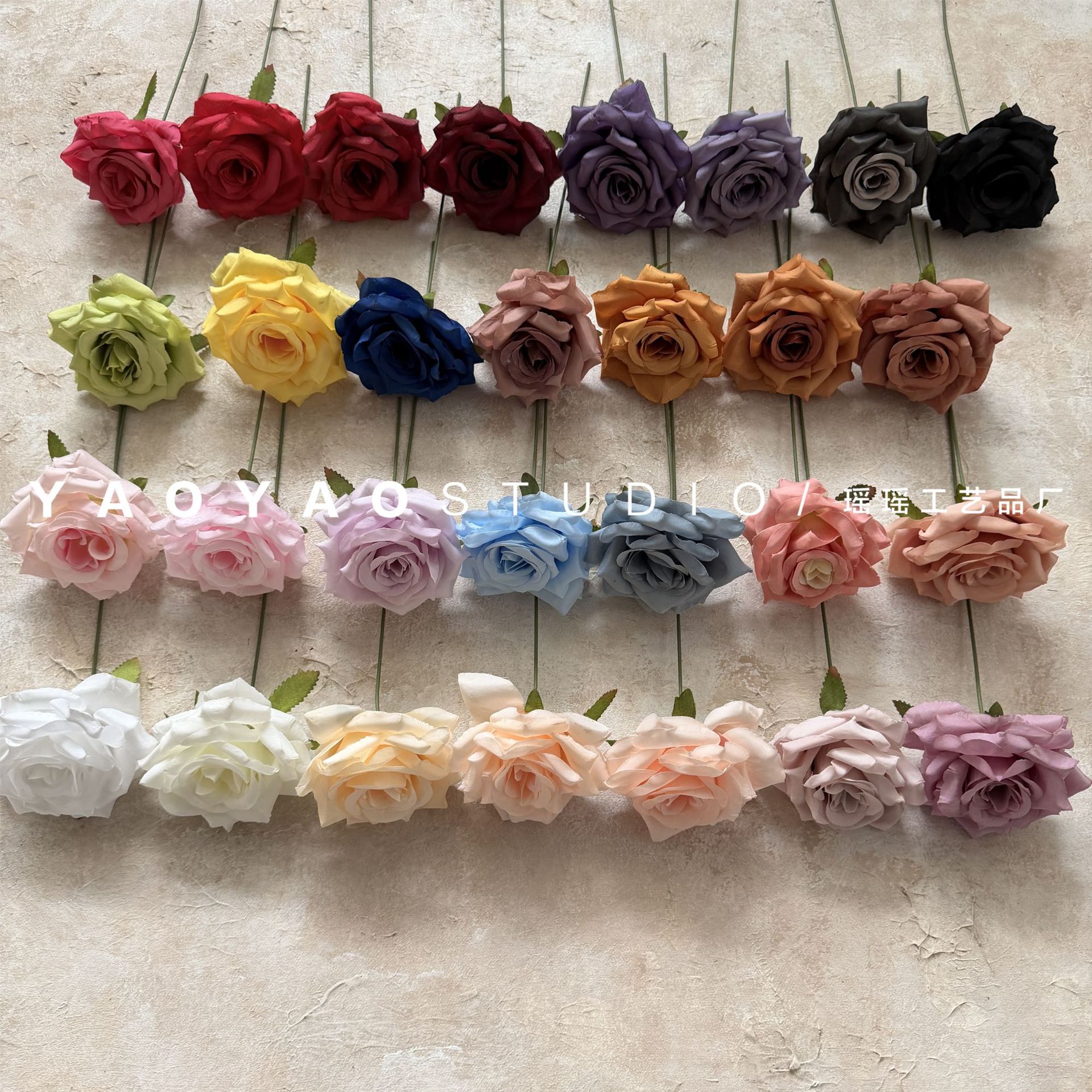 Single-Headed Diamond Rose Korean Wedding Flower Ball Flower Wall Production Home Decoration Arrangement Fake Flower Beautiful Scenery