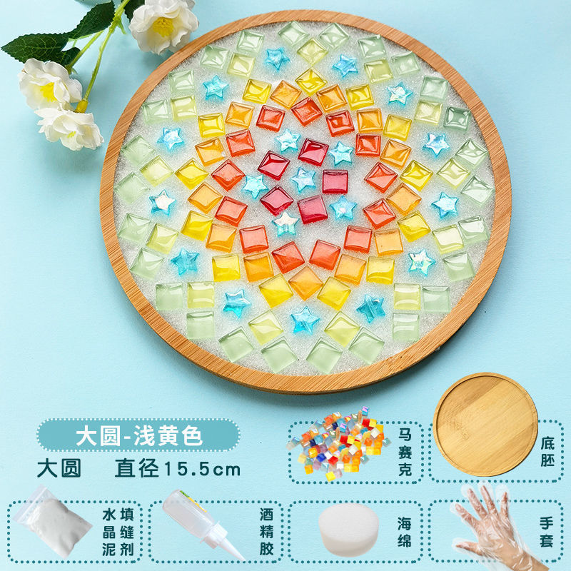 Nuevo producto bricolaje hecho a mano posavasos paquete de material mosaico padre-hijo creativo jardín de infantes pequeño regalo al por mayor juguetes educativos