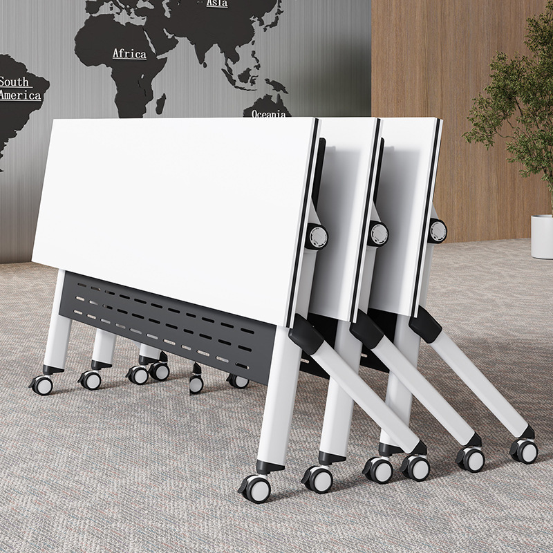 Folding Conference Table Training Table Desk Movable Wheel Combination Splicing Long Table Meeting Room Table and Chair Combination