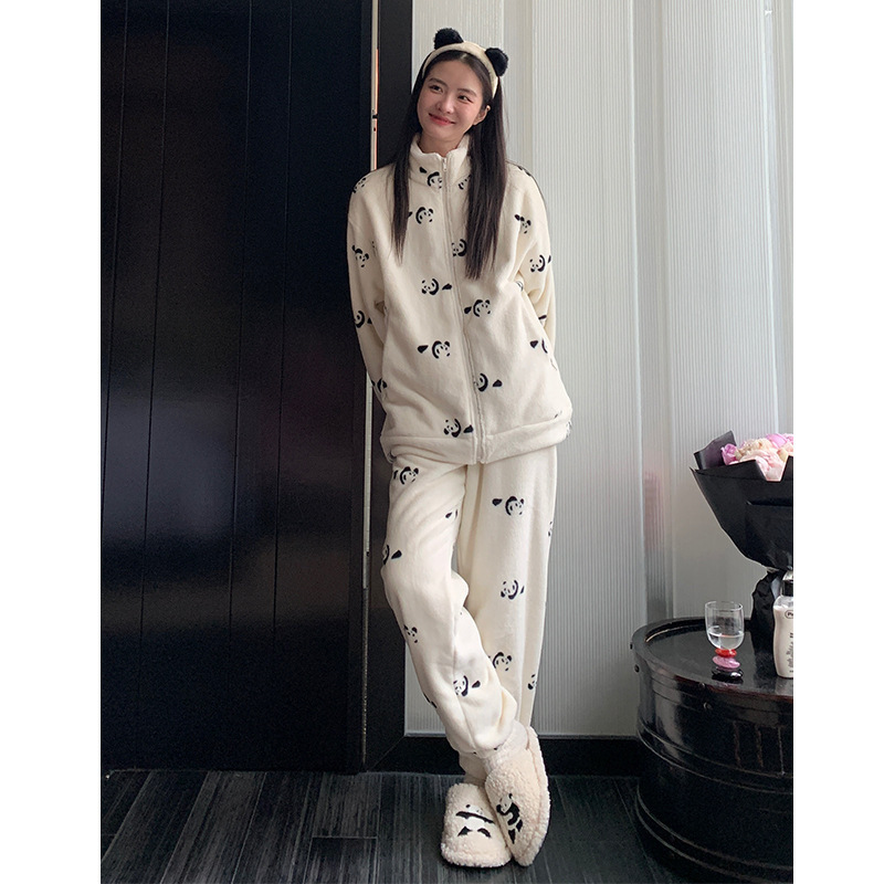 Boys and Girls Du Xiaozhai Warm Suit Home Clothes Winter Pajamas Adult Thickeneded Home Clothes Suit Customization