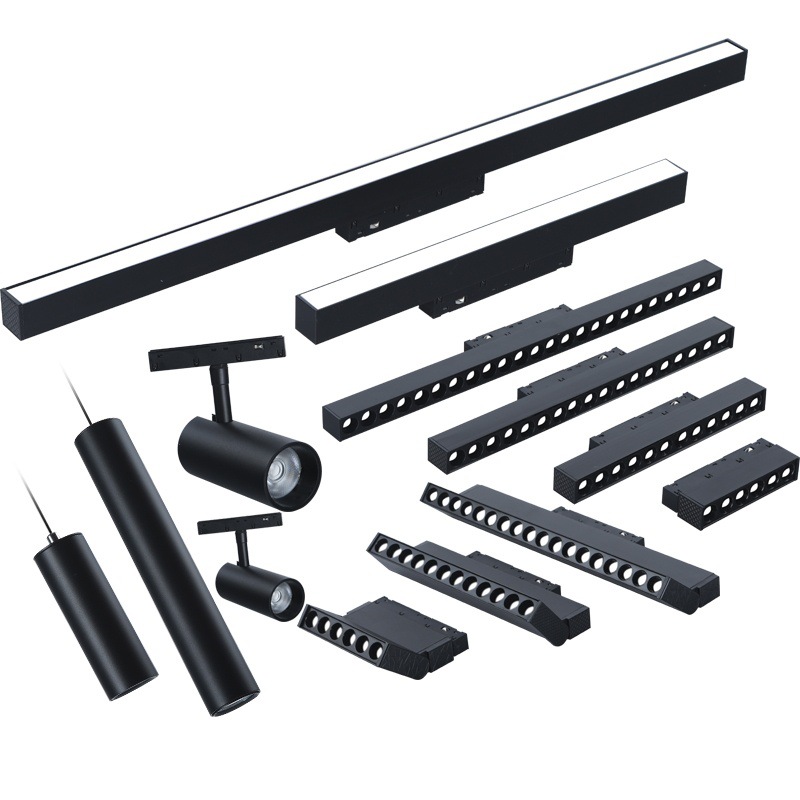 Lámpara de succión magnética led, sala de estar integrada, hogar, sin luz principal, fabricante, banda de riel de guía oculta, lámpara de riel de succión magnética
