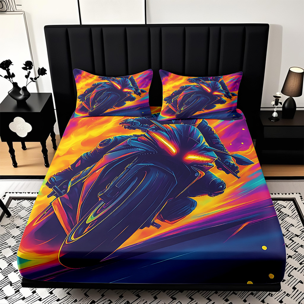 TEMU / JIT transfronterizo suave cama molida Kits cool motocicleta impresión digital HD se puede ajustar