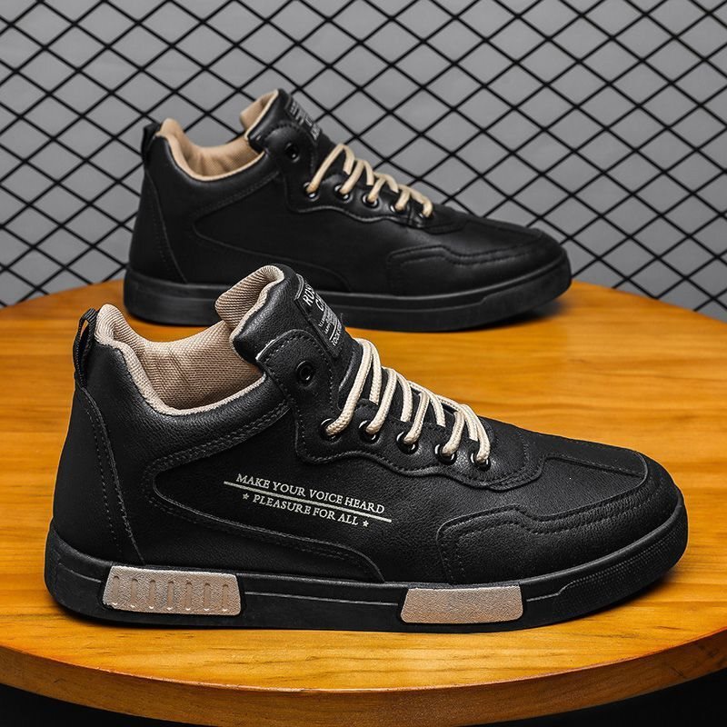 2026 Spring New High-Top Men's Sneakers with Fleece Lining, Korean Style Sports Casual Shoes for Students, Mid-Top Shoes for Men 2026 Spring New High-Top Men's Sneakers with Fleece Lining, Korean Style Sports Casual Shoes for Students, Mid-Top Shoes for Men