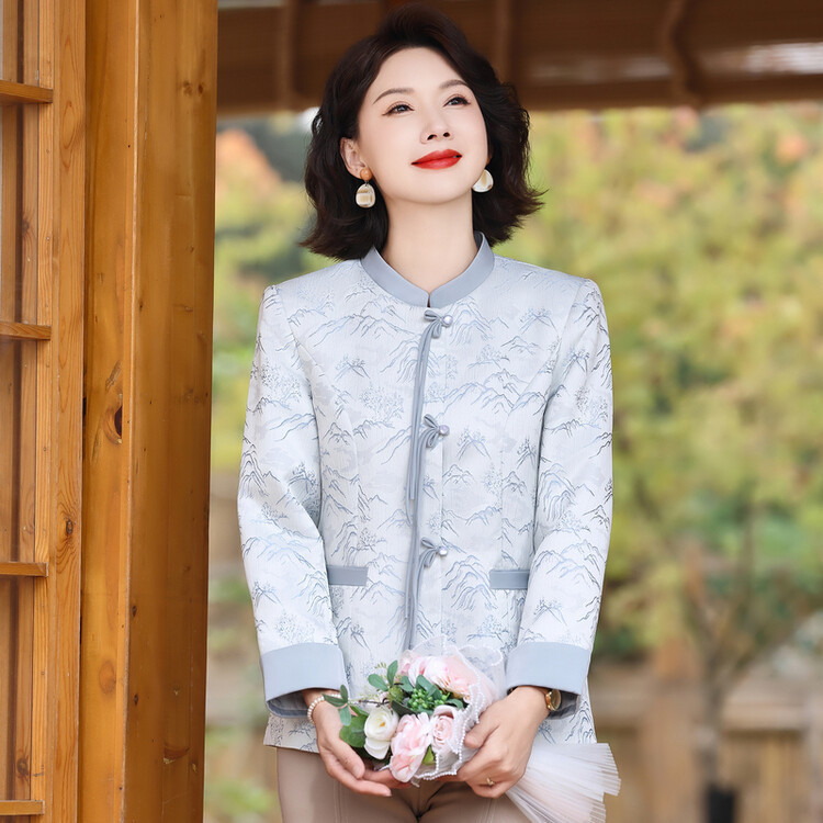 お母さんの春の服のコートの短い香りの風の新型の洋風の中年の小さい子供のジャケットの婦人服の上着は代行します。|undefined