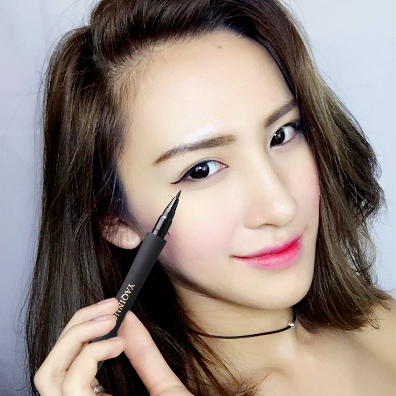 Yakino delineador de ojos de larga duración impermeable a prueba de sudor sin manchas no decolorido maquillaje de ojos grandes principiante pluma de Delineador de Ojos de cabeza suave