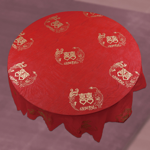 Wedding Tablecloth Disposable Wedding Banquet Wedding Ceremony Wedding Character Round Table Thickened Red Tablecloth for Wedding Banquet