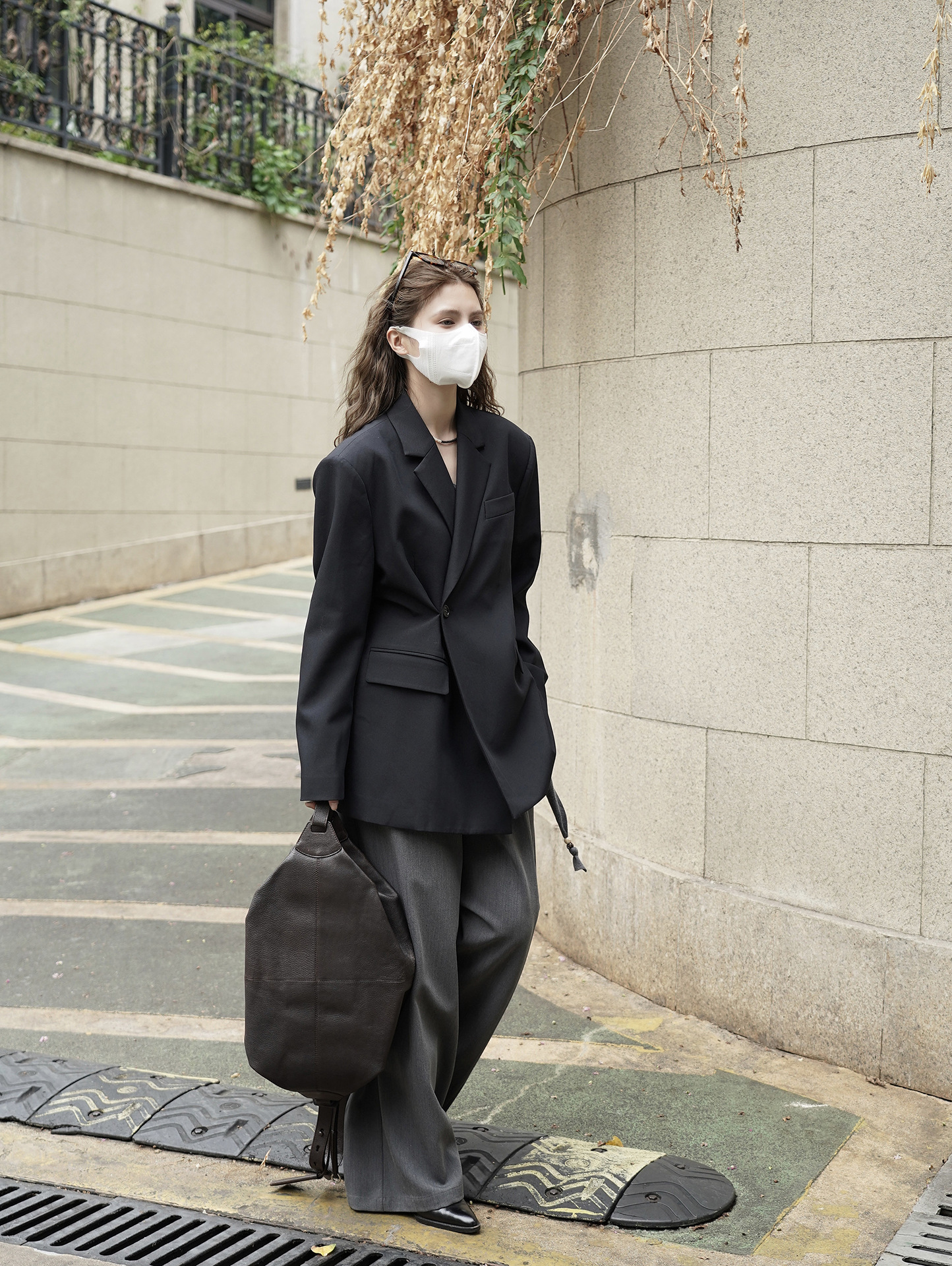 Xuman's New Winter Korean-style Fashionable Design Jacket With Diagonal Placket Back Slit, Loose Fit, Elegant And_ecoleips.com