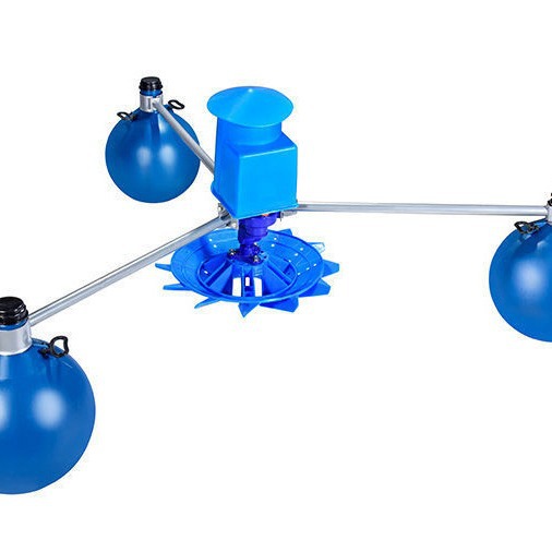 鱼塘渔业虾塘水产养殖铜线1.5KW浮球叶轮增氧机