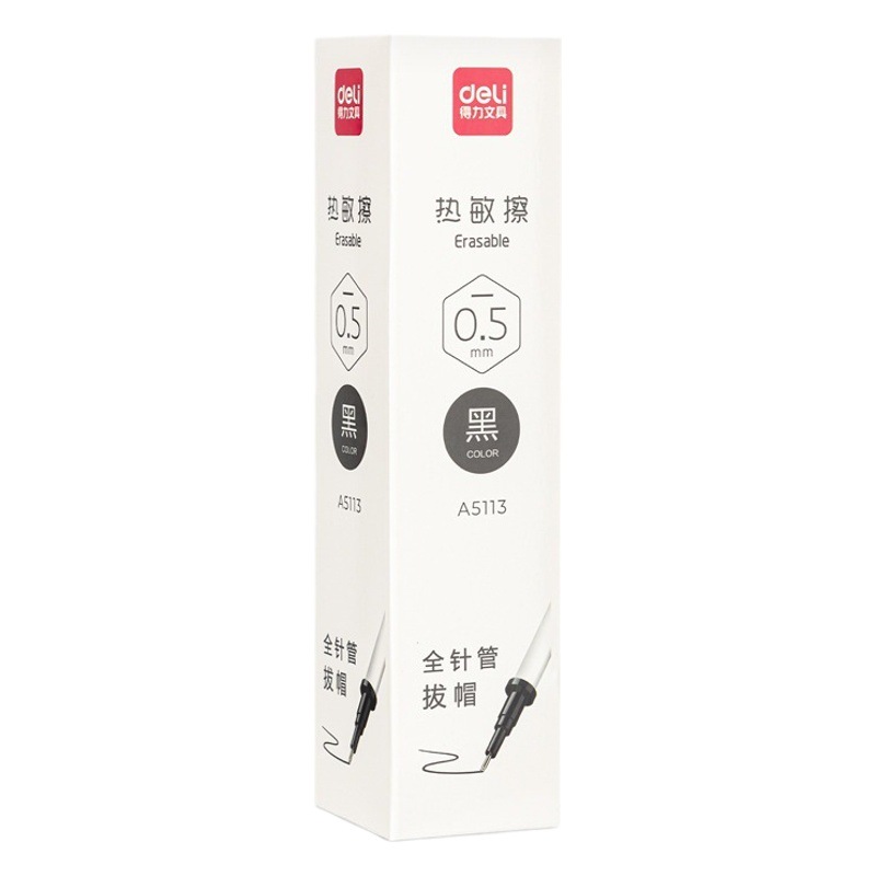 Deli Erasable Neutral Refill 0.5mm Pull Cap Full Needle Mocle Refill Student Supplies Stationery Wholesale