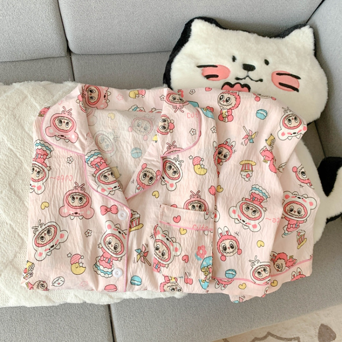源头工厂秋季长袖长裤睡衣女云朵棉韩版卡通甜美ins风开衫套装|undefined