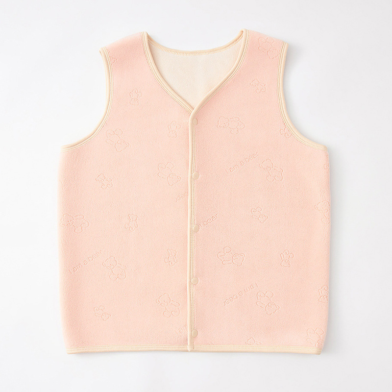 텐더 핑크 올리 벨벳 베어 조끼