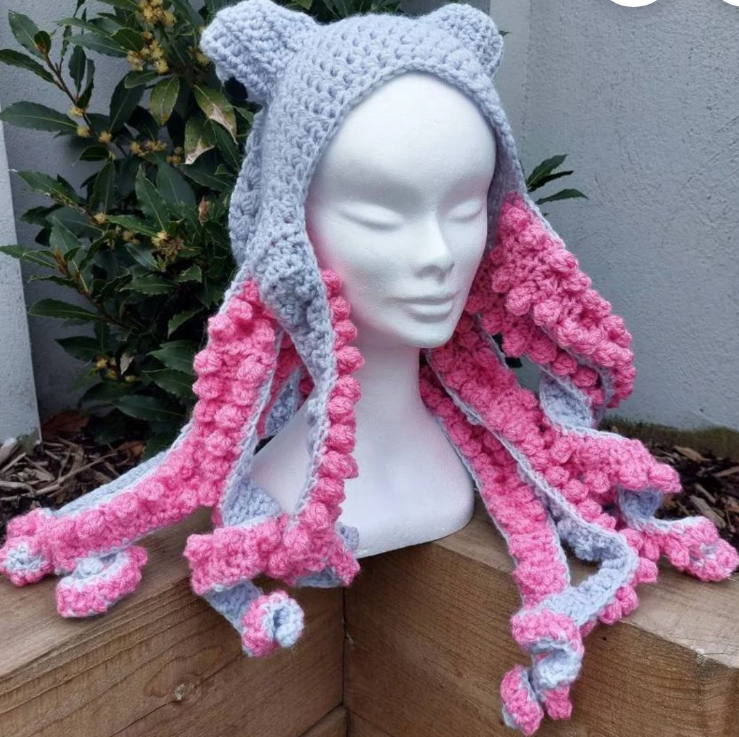 Amazon comercio exterior nueva fiesta transfronteriza para adultos Tricky Funky Octopus Head Sombrero de pulpo de ganchillo