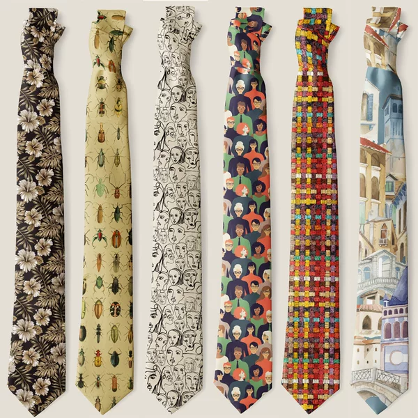 2025 Spring Original New 8cm Printed Tie Vintage Ins Men's and Women's Wide Version Antique Casual Animal Tie